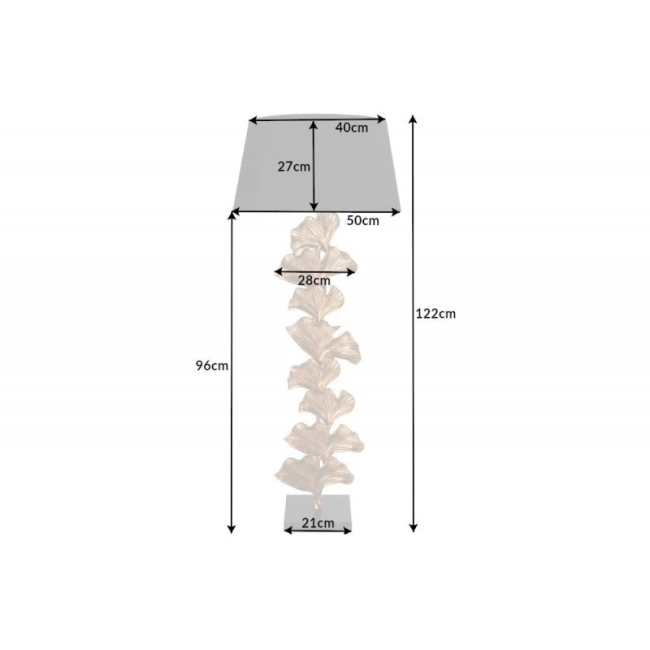 LAMPA PODŁOGOWA GINKGO 122CM ZŁOTA PODSTAWA